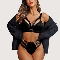 Krelin Sexy Strappy Underwire Push Up O Ring Linked Harness Baby Doll-picture-55