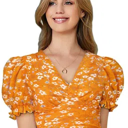 Sitanjali Women Floral Printed Puff Sleeve Regular Top-image-87