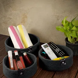 Myntra Elegant Homes Black 3 Pieces Reusable Multi-Utility Organisers-28
