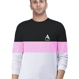 Kroptee Men Colourblocked Round Neck Cotton Sweatshirt-picture-27