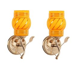Somil Premium Designer Glass Wall / Night Lamp Elegant & Stylish Dcor Accent for Modern Interiors, color- - Yellow; Size,- 20 X 18 X 30 CM-image-70