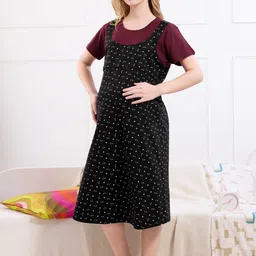 QUIRA Women Printed Pure Cotton Maternity Nightdress-picture-42