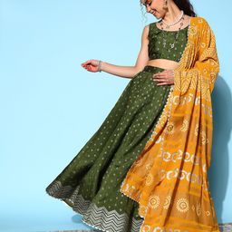 Ahalyaa Printed Ready to Wear Lehenga & Blouse With Dupatta-image-6