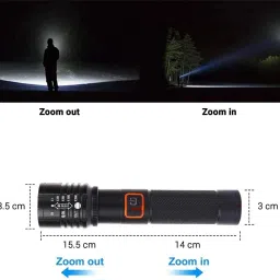 oximus 2000 Lumen High Power LED Torch, 1200M Long Beam, USB-C Charging Torch image 3
