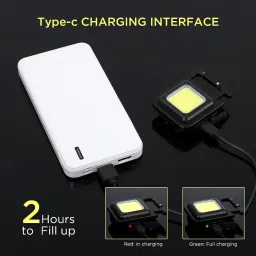brss Magnetic Emergency Super Bright LED Keychain COB Light With Bottle Opener, LED Front Light image 2