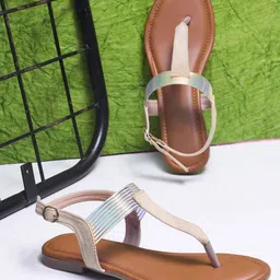TRYME Women Ethnic Open Toe Flats with Bows-picture-3