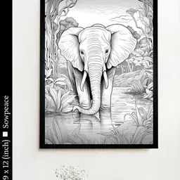 SOWPEACE White & Grey 1 Piece Canvas Birds and Animals Wall Paintings-image-13