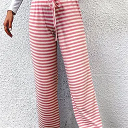 Oh Rare Women Striped Printed Regular Fit Mid-Rise Pleated Trousers-picture-11