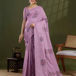 PBS PRINTS Kantha Work Pure Silk Banarasi Saree-13