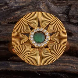 Kushal's Fashion Jewellery Gold-Plated Stone-Studded Antique Finger Ring-20