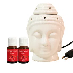 Pookiemoon Set Of 2 White Electric Ceramic Buddha Shaped Aroma Diffuser 10ml Each-14