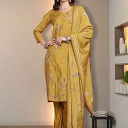 Stylee LIFESTYLE Floral Printed Pure Silk Unstitched Dress Material-picture-29