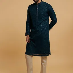 Men Woven Design Ethnic Kurta with Pyjama-picture-21