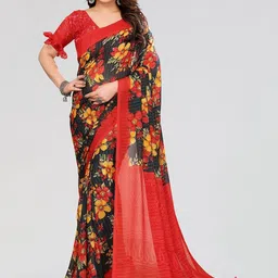 Moda Rapido Women Floral Poly Georgette Designer Saree-picture-37