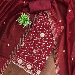 Maroosh Floral Embroidered Unstitched Dress Material-image-65