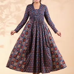 GULMEHAK Women Floral Print Fit & Flare Midi Dress-picture-2