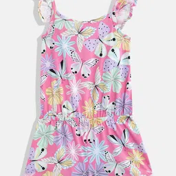 THE CHILDREN'S PLACE Girls Flutter Sleeves Floral Printed Playsuit-picture-5