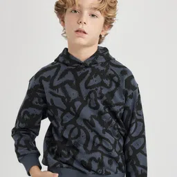 DeFacto Boys Printed Hooded Sweatshirt-image-89