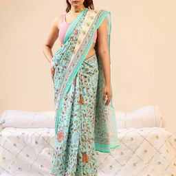 BUTA BUTI Floral Printed Pure Cotton Saree-image-73