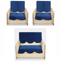 Fashion Throw Navy Blue Velvet Sofa Cover-image-70