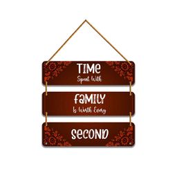 WallDaddy Maroon & White Printed Wooded Wall HangingDecor-image-67