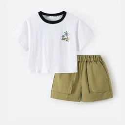 LULU & SKY Kids Printed Pure Cotton T-shirt With Shorts-picture-35