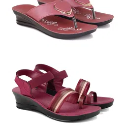 DRACKFOOT Women Pack of 2 Wedge Sandals-27