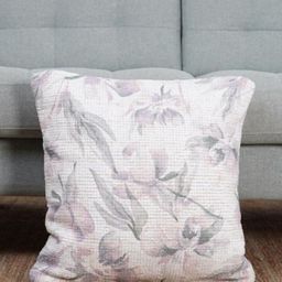 Aura White And Pink Floral Printed Square Cushion Covers-50