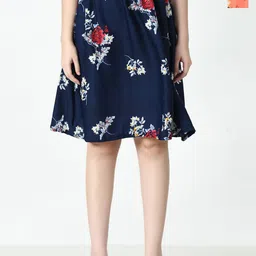 BAESD Pack Of 2 Floral Printed Crepe Knee Length Skirt-image-80