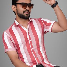 Metronaut Men Regular Fit Spread Collar Vertical Striped Casual Shirt-image-88