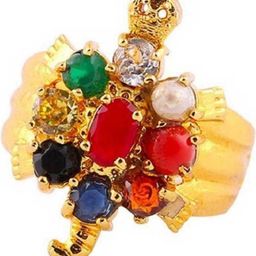 GenZcomplex Gold-Plated Brass Crystals Finger Ring-image-76