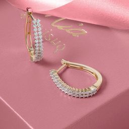 Mia by Tanishq 14KT Gold Natural Diamond Hoop Earrings - 4.538 gm-picture-17