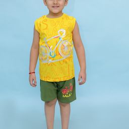 CHANDRIKA Kids-Boys Gold Clothing Set-image-51
