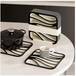 Heat Resistant Trivet Mats | Faux Leather Dining Table Mats no Trivet-23