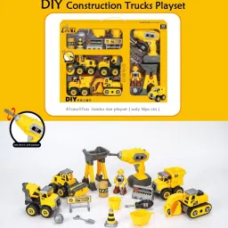 quasar Assembly Toy Disassembling Trucks Play Set Unbreakable Construction Building Toy Car with Screwdriver, Robot Toy Car for Kids- Age 3+ Years image 4