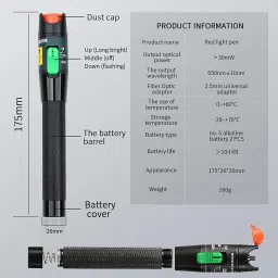 corslet Visual Fault Locator 30mw VFL Telecom Fiber Optic Cable Tester Analog Multimeter image 4