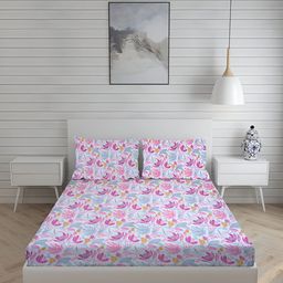 sj designer 180 TC Cotton Double Printed Flat Bedsheet-picture-45