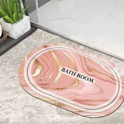 ambbi collections Peach Slogan 22x14 Inches Waterproof Bath Mat-picture-36