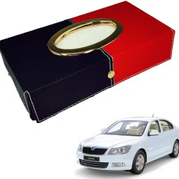 Chrom-Black-Red Tisue Box Leatherete-645 Vehicle Tissue Dispenser-15