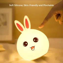 pinkmpire Colors Changing Silicone Rabbit Touch LED Night Light with Touch for Desk Table Lamp image 3