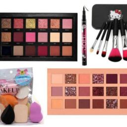 A Perfect Combo Of Nude and Rosegold Eyeshadow with Makeup Brushes and 6in1 Puff with 1 Waterproof Eeliner-image-66