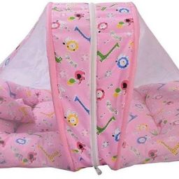 Baby Bedding Set with Protective Mosquito net Pink Standard Crib-image-32