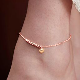 MINUTIAE Rose Gold-Plated Beaded Anklet-image-79