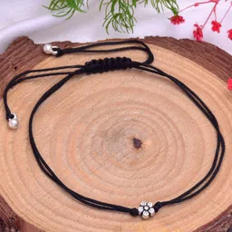 Abhooshan Silver-Plated Thread Anklet-33