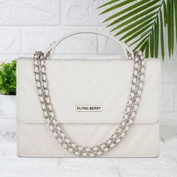 FLYING BERRY White Solid Handheld Bag-58