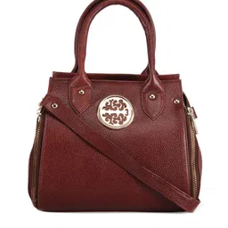 GENWAYNE Brown Leather Structured Handheld Bag-30
