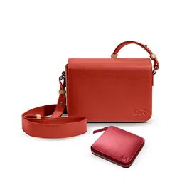 DailyObjects Leather Structured Sling Bag with Zip Wallet image 1