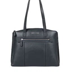 Hidesign Blue Leather Structured Handheld Bag-18