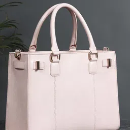 White Lily PU Structured Handheld Bag-2