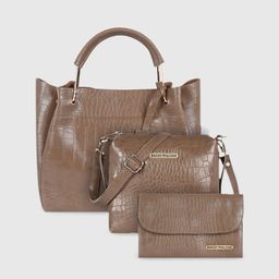 Bagsy Malone Pack Of 3 Animal Textured PU Structured Handheld Bag-8